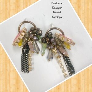 Petite Handmade Beaded Earrings, NWT